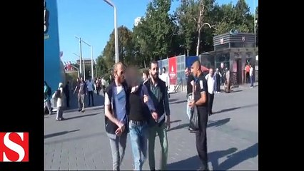 Taksim Metrosunda tacizcisine tokat attı