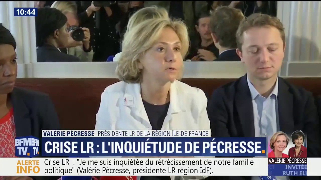 "Je me suis inquiétée il y a six mois du rétrécissement de notre famille politique. C’est un danger pour la droite française", déclare Valérie Pécresse (LR)