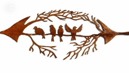 Картины на листьях деревьев (видео)