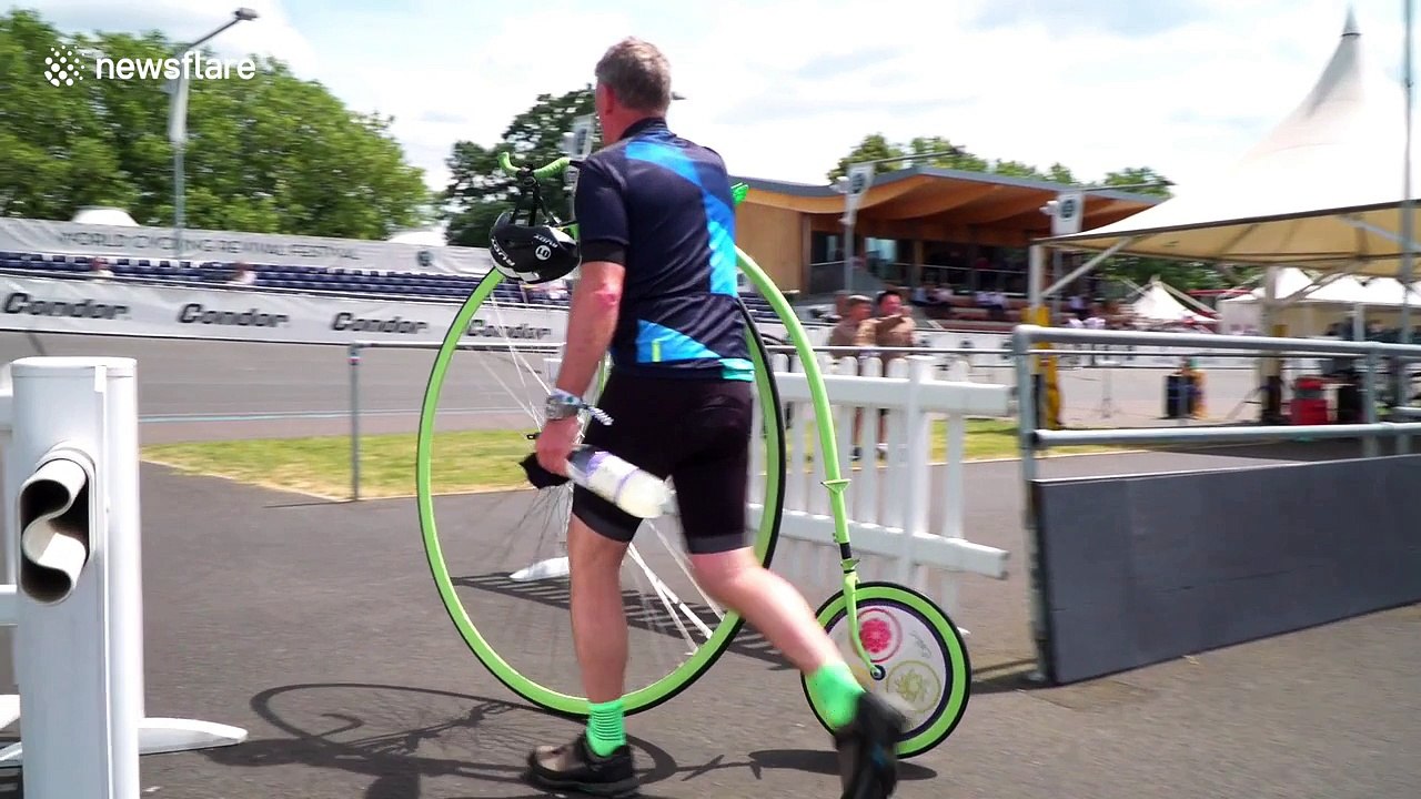 Cyclist beats 127-year-old penny farthing record