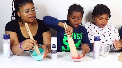 SLIME - ont fait du Slime en famille avec de la mousse à raser #sakinafamily