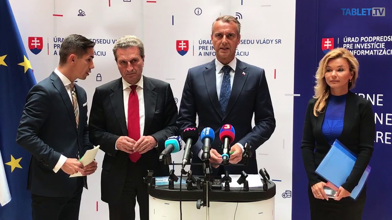 ZÁZNAM: TK podpredsedu vlády SR R. Rašiho s eurokomisárom G. Oettingerom