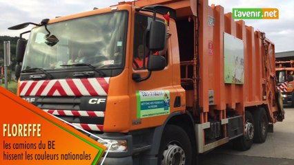 Floreffe : les camions du BEP hissent les couleurs nationales