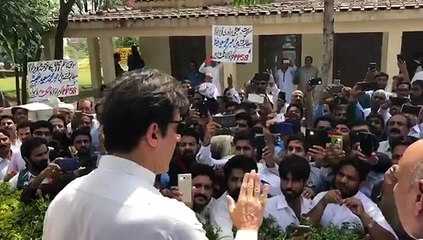 Imran Khan among PTI workers at Banigala to listen to their grievances about allotment of tickets.