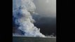 Erupción de volcán La cumbre en el Archipiélago de Galapagos