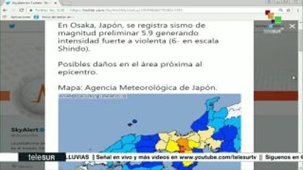 Un sismo de 5.9 grados Richter sacude Osaka