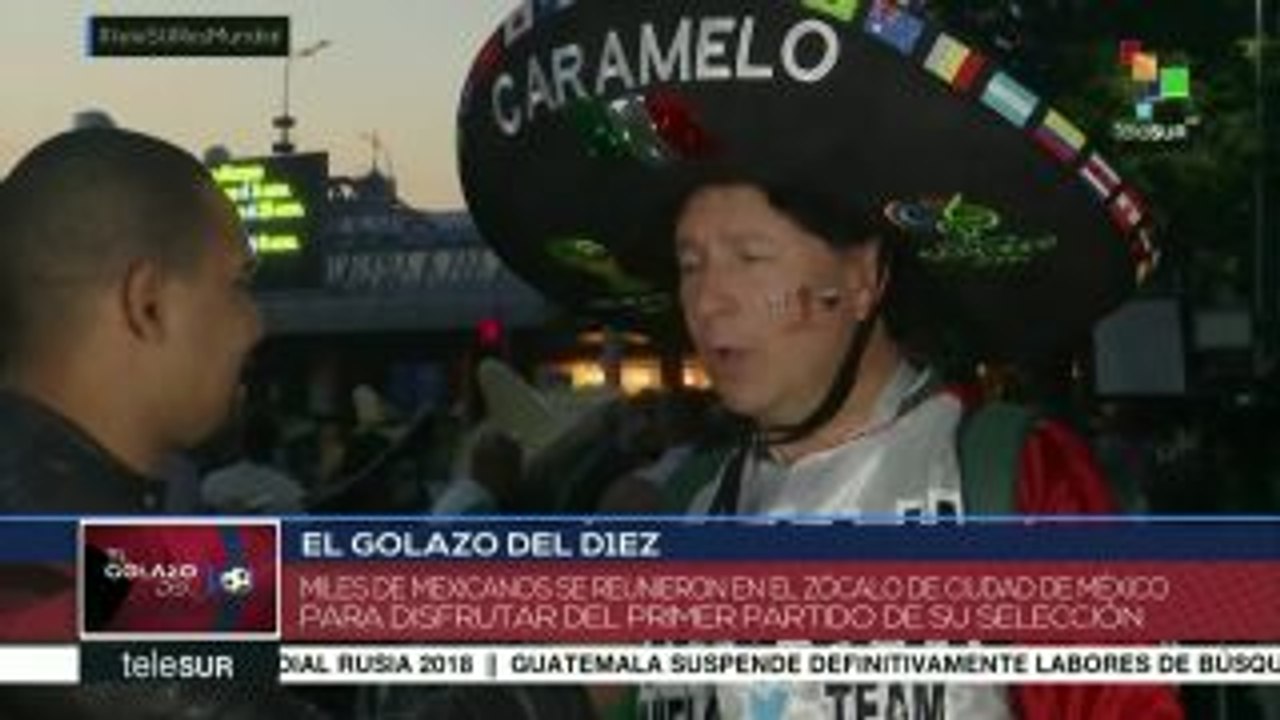 Hinchas mexicanos festejan en Moscú y su país el triunfo ante Alemania