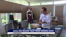 Man Designs Incredible Wedding Dress Out of Toilet Paper
