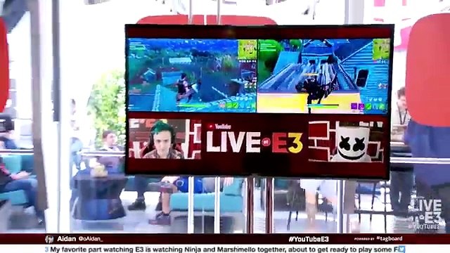 Marshmello x Ninja Play Fortnite Battle Royale Duos @ YouTube E3 Live
