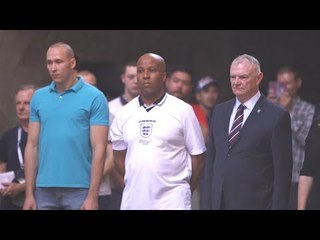 England Fans & FA Officials Lay Wreaths In Volgograd