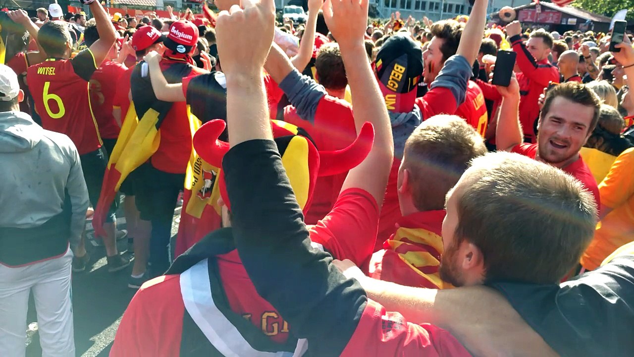 La fête à la Fan Zone de Mouscron au Canonnier  lors de Belgique - Panama Coupe du Monde 2018