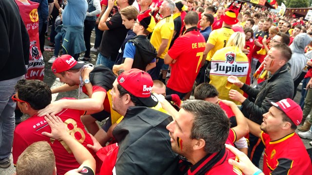 La fête à la Fan Zone de Mouscron au Canonnier lors de Belgique - Panama Coupe du Monde 2018