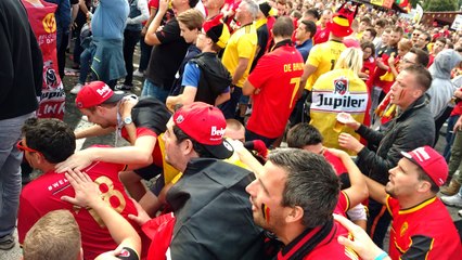 La fête à la Fan Zone de Mouscron au Canonnier  lors de Belgique - Panama Coupe du Monde 2018