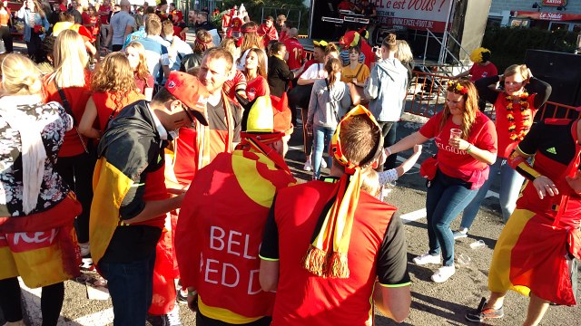 La fête à la Fan Zone de Mouscron au Canonnier lors de Belgique - Panama Coupe du Monde 2018