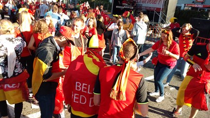 La fête à la Fan Zone de Mouscron au Canonnier  lors de Belgique - Panama Coupe du Monde 2018