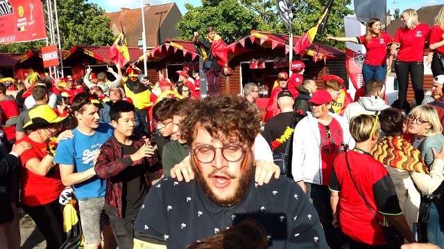 La fête à la Fan Zone de Mouscron au Canonnier lors de Belgique - Panama Coupe du Monde 2018