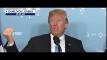 President Trump addressing to the media infrontof the audiance that media is spreeding fake news