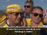 Swedish fans reaction to opening victory against South Korea