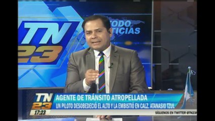 Atropellan a agente de PMT en zona 12