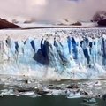 Ice breaks from the Perito Moreno Glacier, Los Glaciares National Park, Argentina