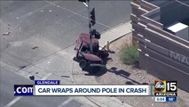 Two seriously hurt after car crashes into pole in Glendale