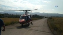 Yaralanan Çocuk İçin Helikopter Ambulans Yola İndi