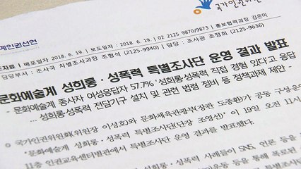 문화예술계 성폭력 특조단 ""문화예술계 성폭력 전담 기구 필요하다" / YTN