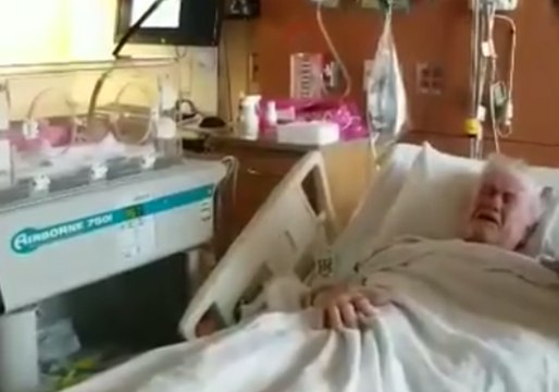 Terminally Ill Man Wells Up as He Meets Newborn Great-Granddaughter