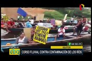 Iquitos: pobladores realizan peculiar corso en río Itaya contra la contaminación