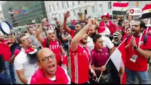 حتفالات المصريين في سانت بطرسبرج قبل مباراة مصر وروسيا