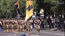 Azov regiment military parade in Mariupol