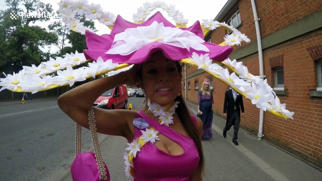 Hat designer Tracy Rose arrives at the Royal Ascot