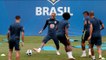 Neymar Leaves Brazil's Training Session