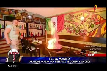 Fanáticos acaban con reservas de comida y alcohol en Rusia