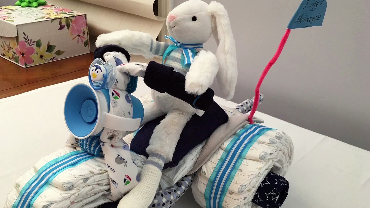 Motorcycle Tricycle Diaper Cake | Baby Nappy Cake Moto ATV (Tutorial)