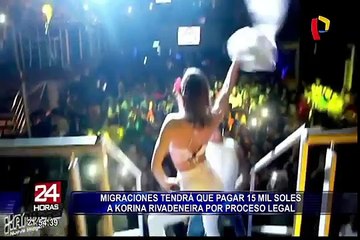 Korina Rivadeneira recibirá 15 mil soles de Migraciones por proceso legal