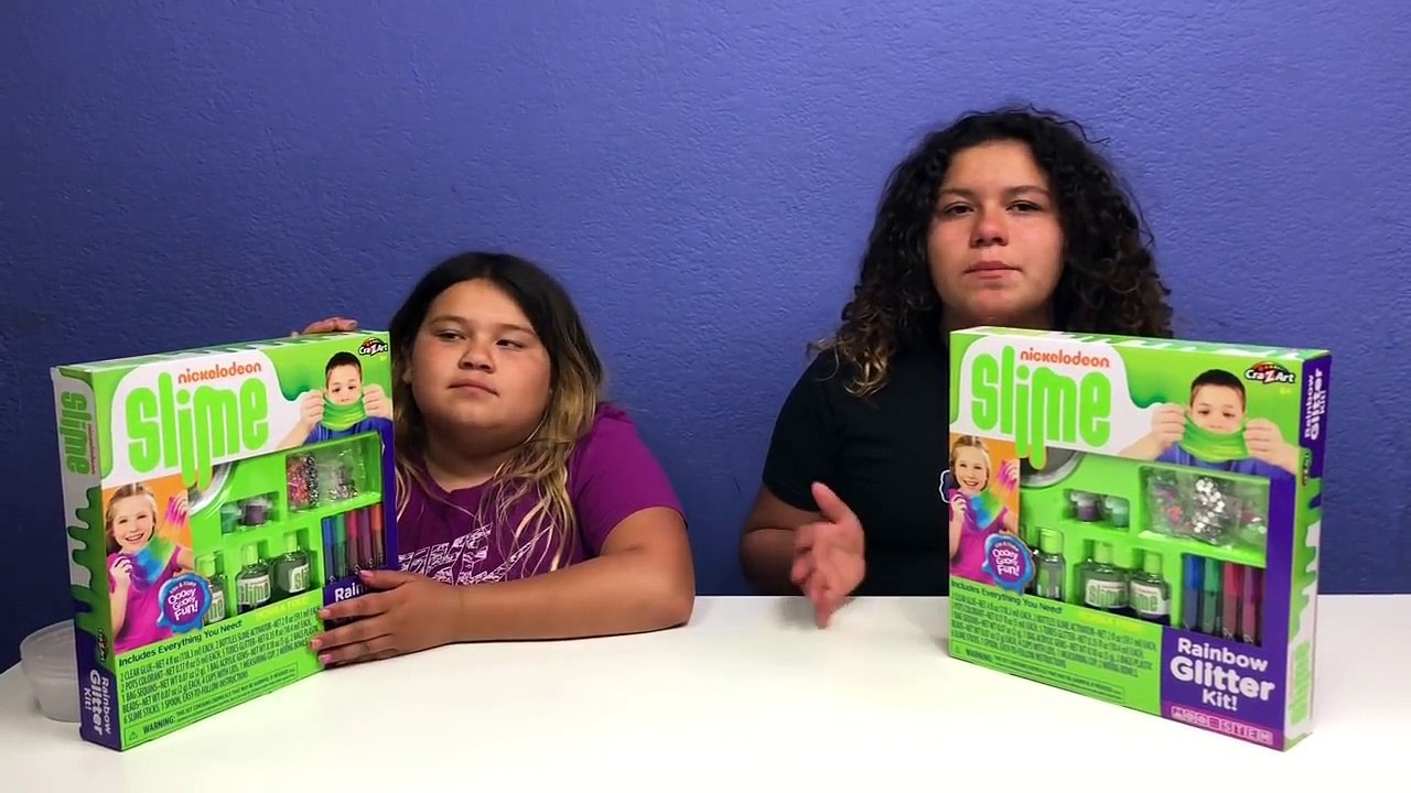 DIY CRUNCHY RAINBOW SLIME - NEW NICKELODEON SLIME RAINBOW GLITTER KIT