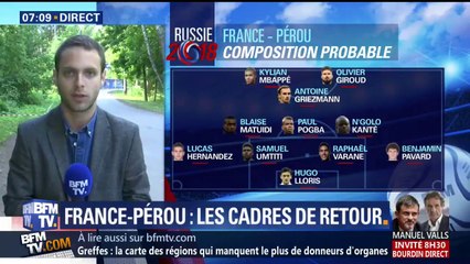 Matuidi et Giroud titulaires face au Pérou? La composition probable des Bleus pour demain