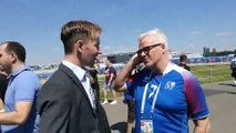Xinhua journalist Michael Place talked to an Iceland fan who happens to be    mainstay player Gudmundsson's father. Later, Iceland secured a historic draw with