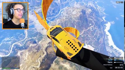 IMPOSSIBLE MILE HIGH STUNT JUMPS! - GTA 5 Funny Moments