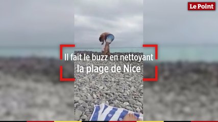 Il fait le buzz en nettoyant la plage de Nice