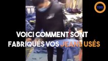 Voici comment sont fabriqués les jeans usés