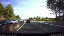 Car dangerously reverses on motorway 'after missing exit' in France