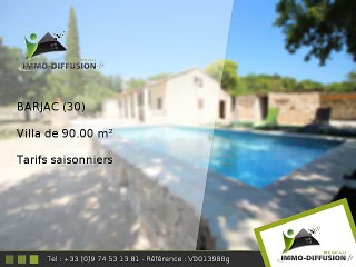 Villa 90.00m2 A louer sur Barjac - Tarifs saisonniers