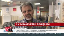 İlk ikramiyesini bağışladı