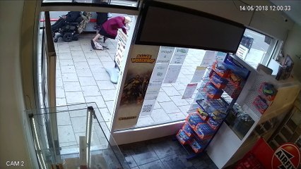 Man in Wheelchair Reverses into Two Elderly Women