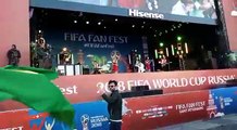 عروض ترفيهية عقب مباراة المغرب والبرتغال في منطقة المشجعين التابعة للفيفا