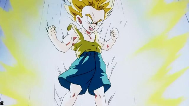 Dragon Ball Z - Trunks se transforme en Super Guerrier devant son père