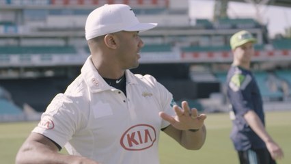 Russell Wilson visits Surrey County Cricket Club