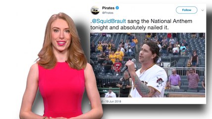 Pirates pitcher sings national anthem before game in Pittsburgh